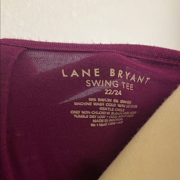 Lane Bryant Rich Purple Short Sleeve Top - Picture 2 of 5